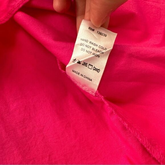 Tuckernuck Pomander Place Easton Poplin Long Sleeve Blouse Pink Small Preppy - Picture 6 of 9